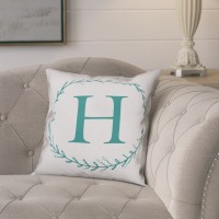 Ophelia Co. Jaycee Monogram Wreath Throw Pillow OPCO5659